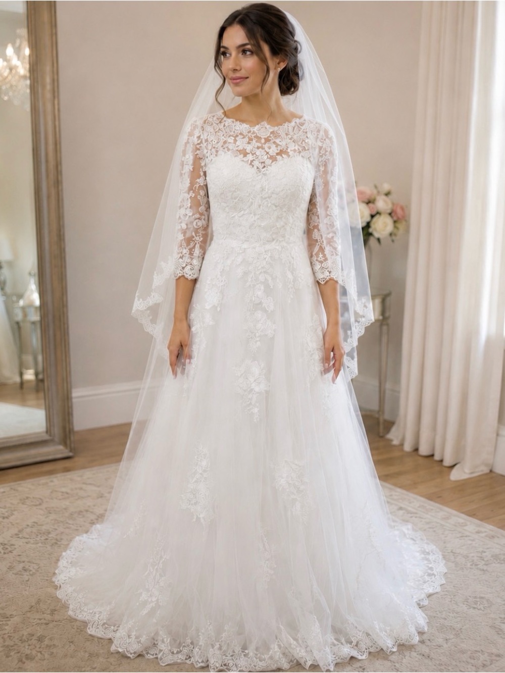 Wear Your Love Lace  A-Line Wedding Gown in White